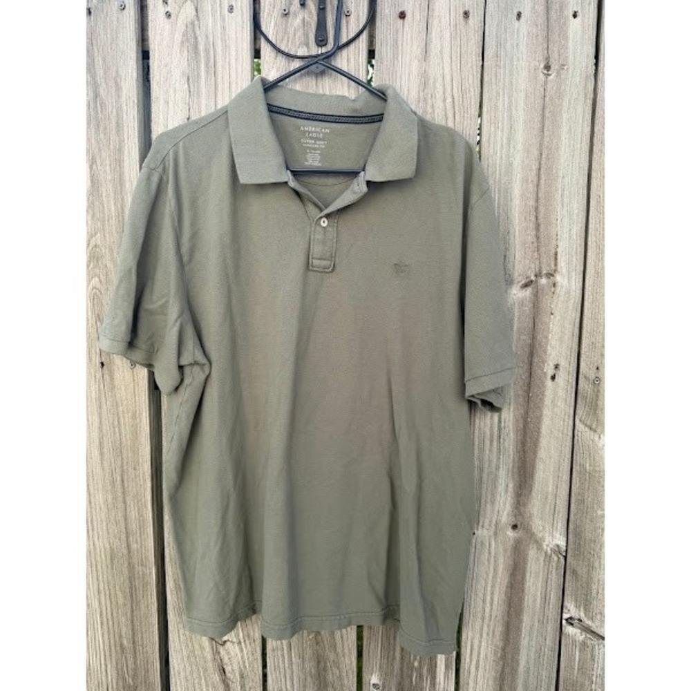 Casual Soft American Eagle Polo Shirt Mens XL Olive Green - Picture 1 of 3